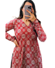 Red Ajrak Cotton Printed Short Kurti