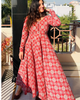 Red Ajrak Printed Cotton Anarkali Kurti
