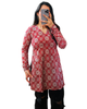 Red Ajrak Cotton Printed Short Kurti
