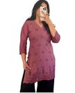 Purple Hakoba Cotton Short Kurti