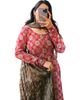 Red Ajrak Printed Cotton Anarkali Kurti