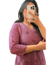 Purple Hakoba Cotton Short Kurti