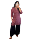 Purple Hakoba Cotton Short Kurti