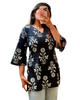 Black Floral Printed Short Kurti