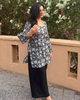 Black & White Printed Cotton Avasya Short Kurti