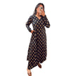 Black Floral Printed Cotton A-Line Kurti