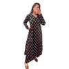 Black Floral Printed Cotton A-Line Kurti