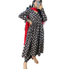 Black Red Printed Cotton Manmohini Alia Cut Kurta