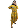 Blue Yellow Floral Printed Cotton Manmohini Alia Cut Kurta