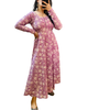 Lavender Floral Printed Cotton Anarkali Kurti