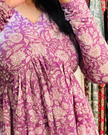 Lavender Cotton Printed Manmohini Alia Cut Kurta