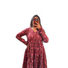 Red Floral Printed Cotton Manmohini Alia Cut Kurta