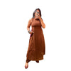 Chocolate Brown Solid Cotton A-Line Kurti