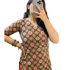 Black Ajrak Printed Cotton Straight Long Kurti