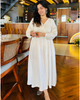 Off White Solid Idaho Cotton Dress