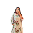 White Floral Printed Cotton A-Line Kurti
