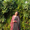 Mauve Grey Paisley Cotton Manmohini Alia Cut Kurta