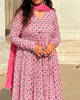 Pastel Pink Cotton Printed Manmohini Alia Cut Kurta