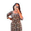 Black Printed Cotton Straight Long Kurti