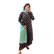 Black Floral Printed Cotton A-Line Kurti