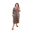 Black Printed Cotton Straight Long Kurti