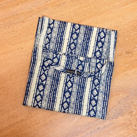 Blue Lining Printed Cotton Straight Long Kurti