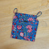 Blue Red Kantha Printed Cotton Straight Long Kurti
