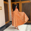Orange Floral Cotton Printed Anaya Gher Kurta