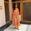 Orange Floral Cotton Printed Anaya Gher Kurta