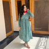 Green Red Cotton Printed Manmohini Alia Cut Kurta