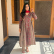 Grey Maroon Floral Cotton Printed Anaya Gher Kurta
