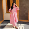 Pastel Pink Printed Cotton A-Line Kurti
