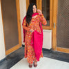 Noor Orange Floral Printed Flare Kurti