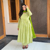 Noor Lime Green Printed Flare Kurti