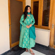 Green Cotton Printed Anaya Gher Kurta