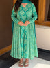 Green Cotton Printed Anaya Gher Kurta