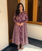 Purple Cotton Printed Anaya Gher Kurta