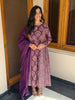 Purple Cotton Printed Anaya Gher Kurta