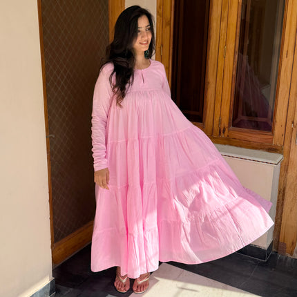 Raha Baby Pink Mul Cotton Kurta Battom Set