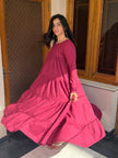 Raha Wine Pink Mul Cotton Kurta Battom Set