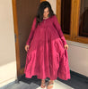 Raha Wine Pink Mul Cotton Kurta Battom Set