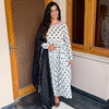 Noor Black And White Floral Printed Flare Kurti
