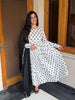 Noor Black And White Floral Printed Flare Kurti