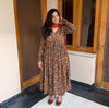 Black Kalamkari Cotton Printed Manmohini Alia Cut Kurta