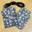 Black & White Floral Printed Straight Kurta Bottom Dupatta Set