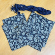 Blue Floral Printed Straight Kurta Bottom Dupatta Set