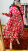 Red Printed Cotton Manmohini Alia Cut Kurta