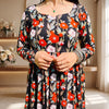 Black Floral Cotton Noor Gher Kurta