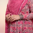 Pastel Pink Floral Cotton Manmohini Alia Cut Kurta