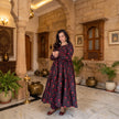 Raha Black Floral Printed Cotton Kurta Plazoo Set